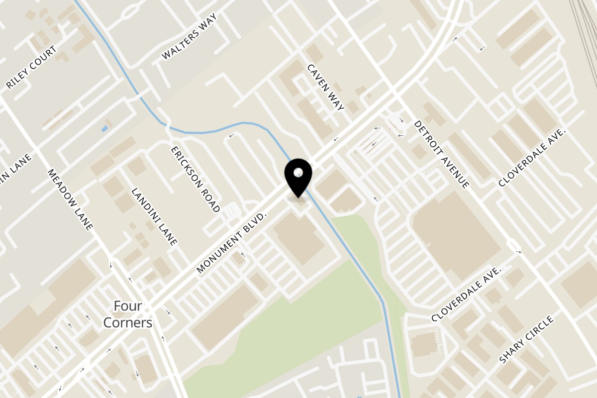 Map showing the location of El Faro Mexican Foods on 2280 Monument Blvd in Concord